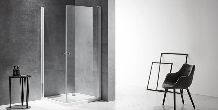 浴室 淋浴房及配件 淋浴房转角方形无框双面矩形枢轴门淋浴间 产品